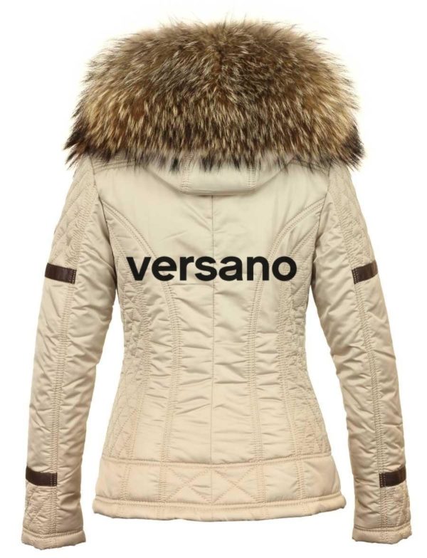 Dames Winterjas Met Bontkraag Versano Farry Beige Dames Winterjas Met Bontkraag Versano Farry Beige