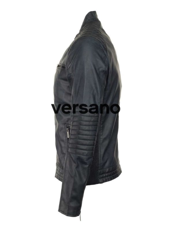 kunstleren bikerjack heren blauw Versano TRR 46 kunstleren bikerjack heren blauw Versano TRR 46