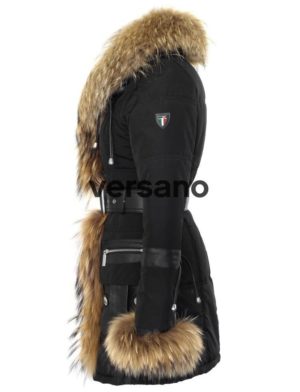 Versano Dames Winterjas Met Bontkraag Mon Cheri Zwart Versano Dames Winterjas Met Bontkraag Mon Cheri Zwart