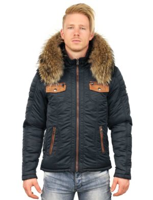 Bontkraag Heren Blauw Winterjas Versano Roger Met htsdrxCQ
