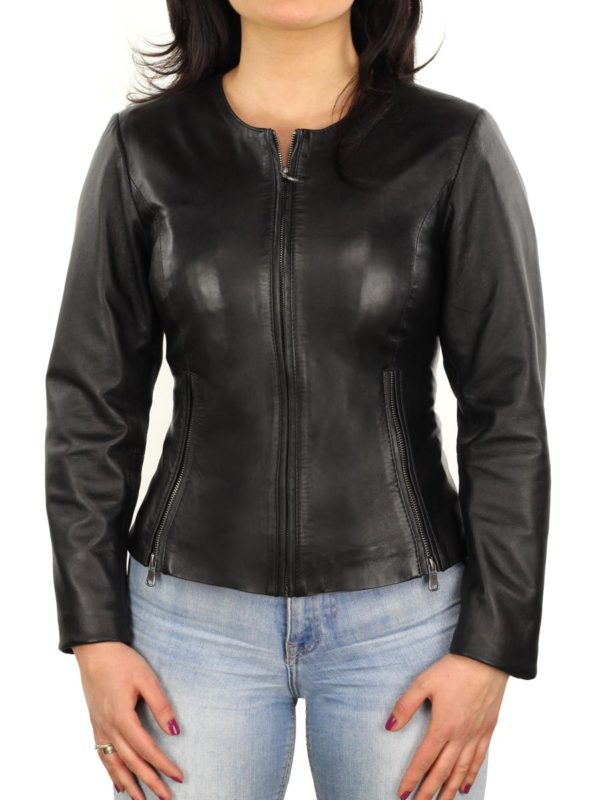 short-leather-ladies-jacket-black-versano-331-front