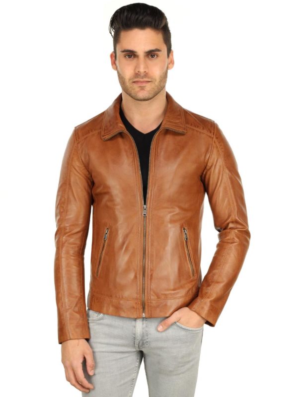 leather men's jacket cognac TR53 Versano