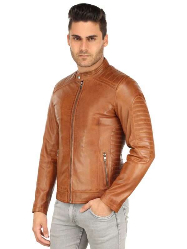 Leather jacket men cognac TR57 Versano