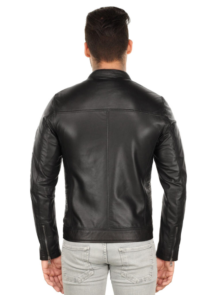 Zwarte GOOSECRAFT Leren jas BIKER919