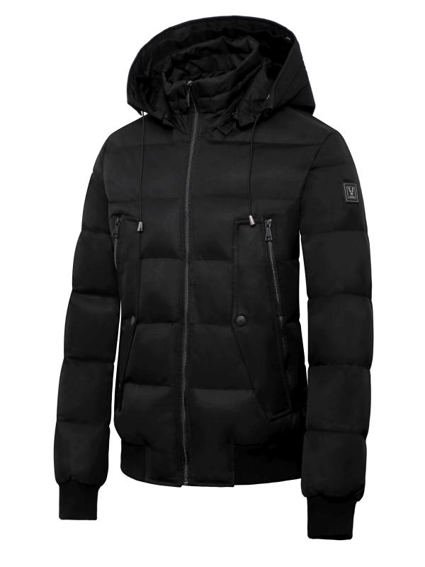 Short men s winter jacket black Aviation Versano