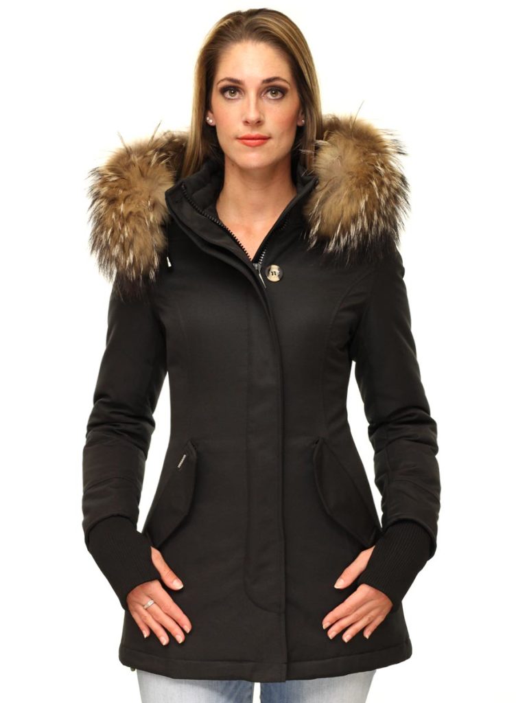 Winter jacket ladies with fur collar Rani N black Versano