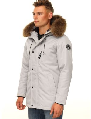 Heren winterjas halflang grijs Thomas N Versano, zwarte Heren winterjas halflang grijs Thomas N Versano, zwarte