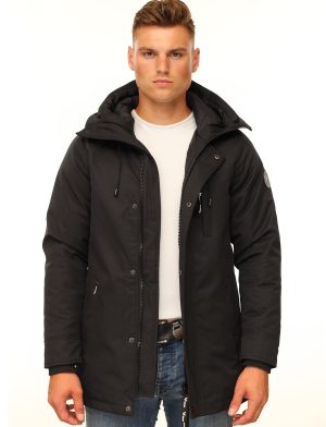 Heren parka winterjas halflang zwart Thomas N Versano Heren winterjas halflang grijs Thomas N Versano, zwarte