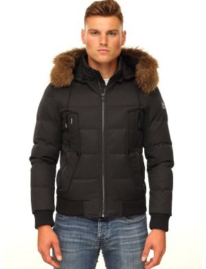 Korte heren winterjas zwart Aviation Versano Korte heren winterjas zwart Aviation Versano