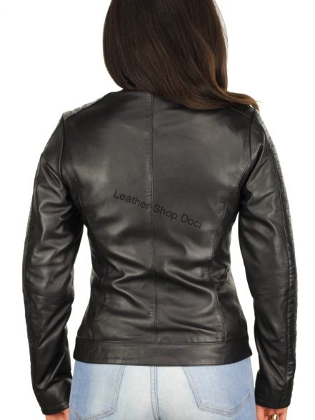 echt lederen dames jas in biker look zwart Versano 341 echt lederen dames jas in biker look zwart Versano 341