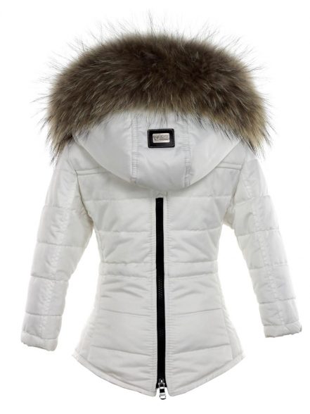 Meisjes parka winterjas met bontkraag wit Versano Genny Meisjes parka winterjas met bontkraag wit Versano Genny