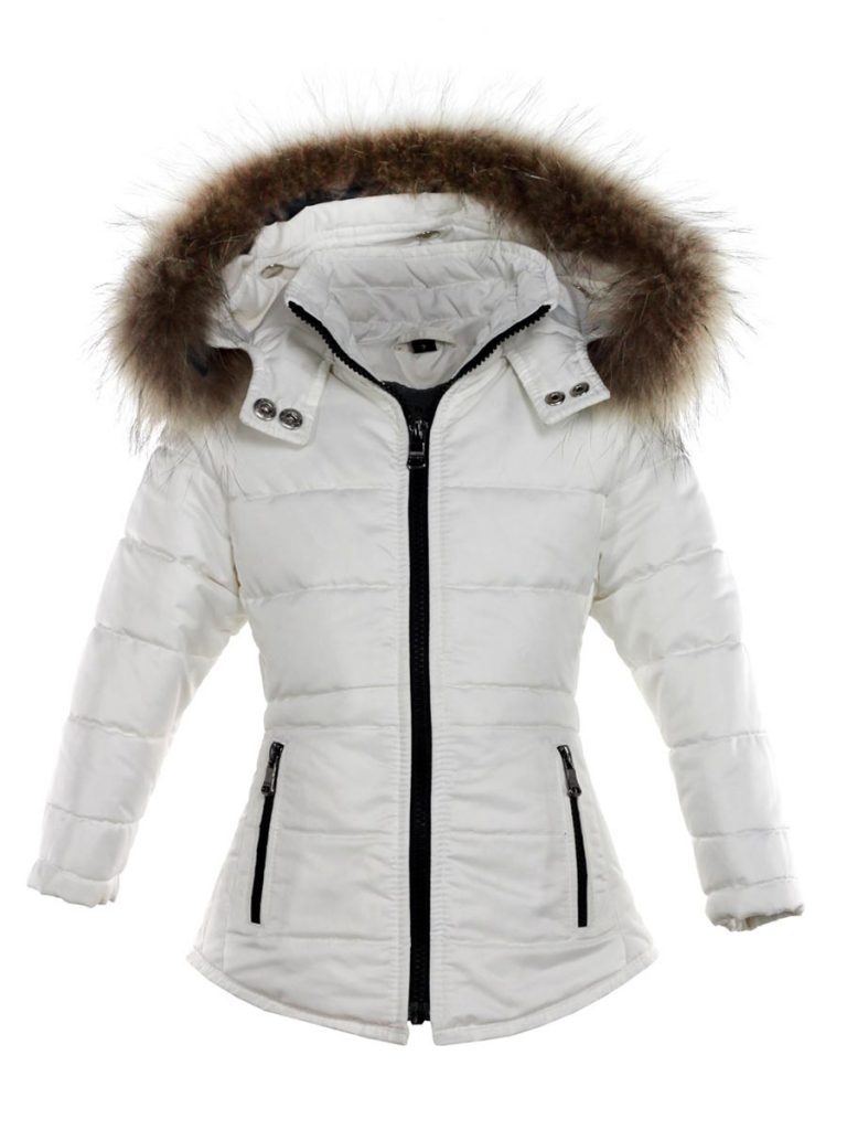 Girls parka winter jacket white Jenny Versano