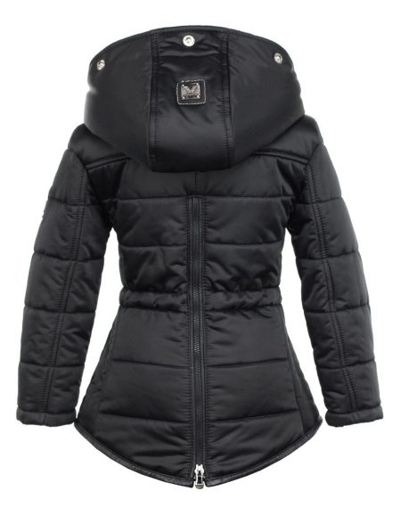 Meisjes kinderjas met bontkraag zwart Versano Meisjes kinderjas met bontkraag zwart Versano