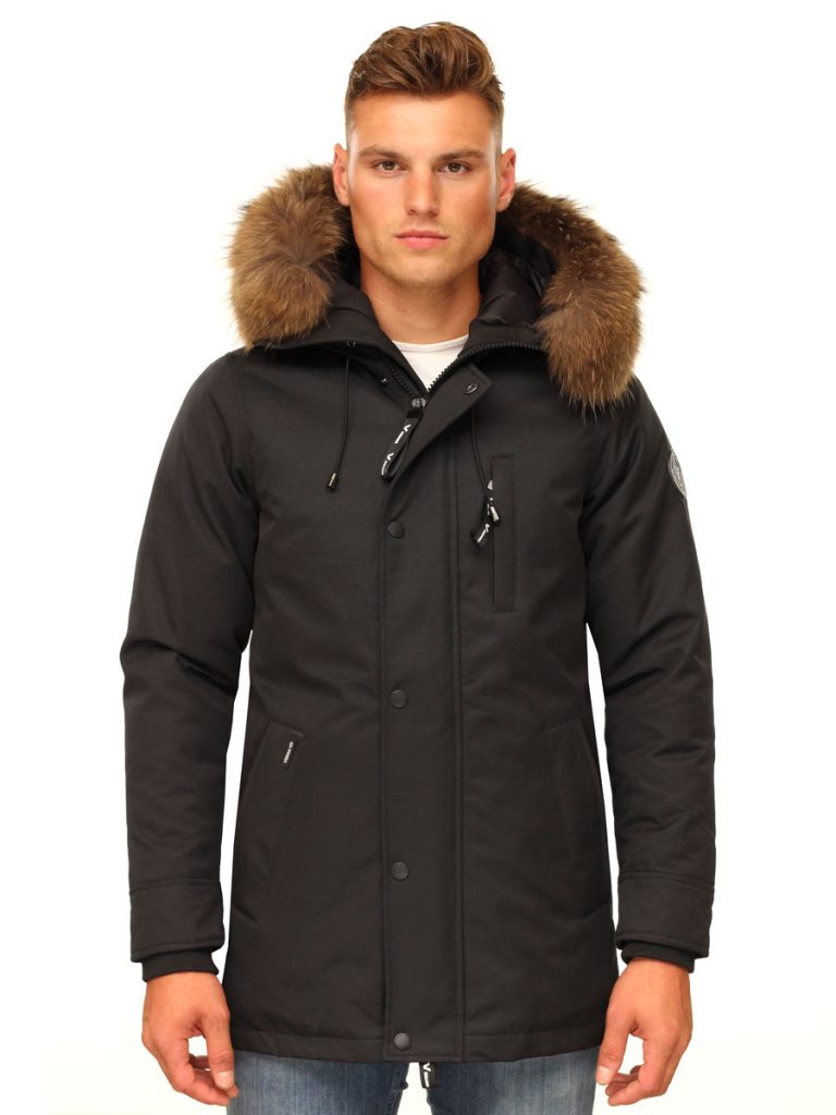 Chaqueta de invierno parka para hombre Thomas N Versano negro