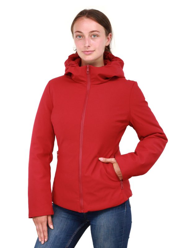 Veste d'hiver femme courte avec capuche Sabrina rouge Versano
