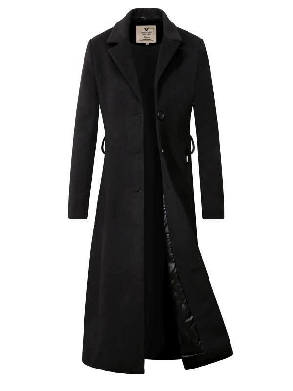 Ladies wool coat long Versano Delfin black