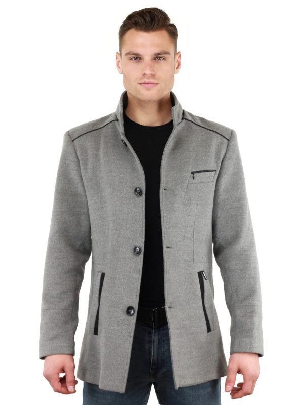 Manteau veste hommes slim-fit gris Versano John